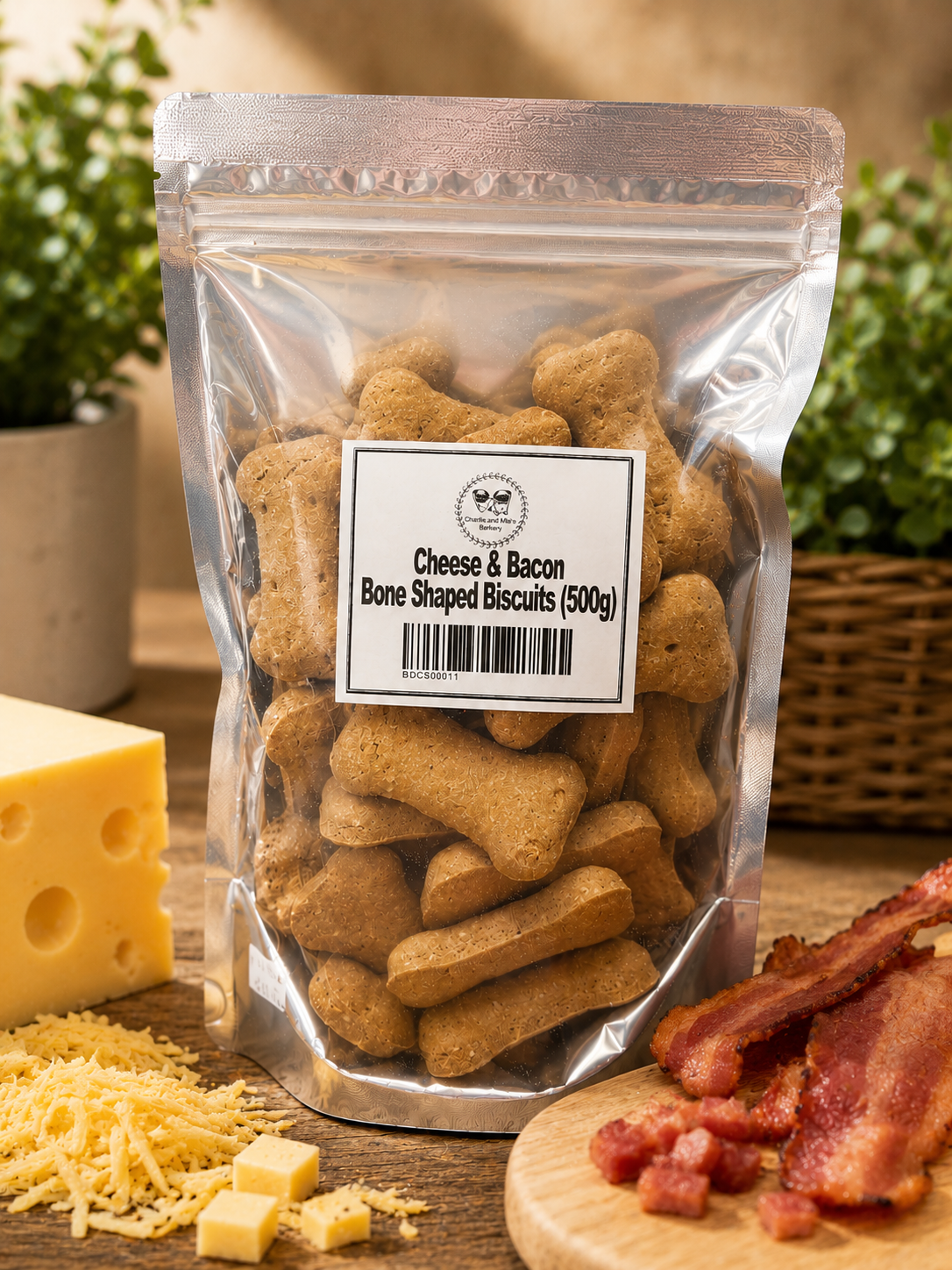 Cheese & Bacon Bone Biscuits