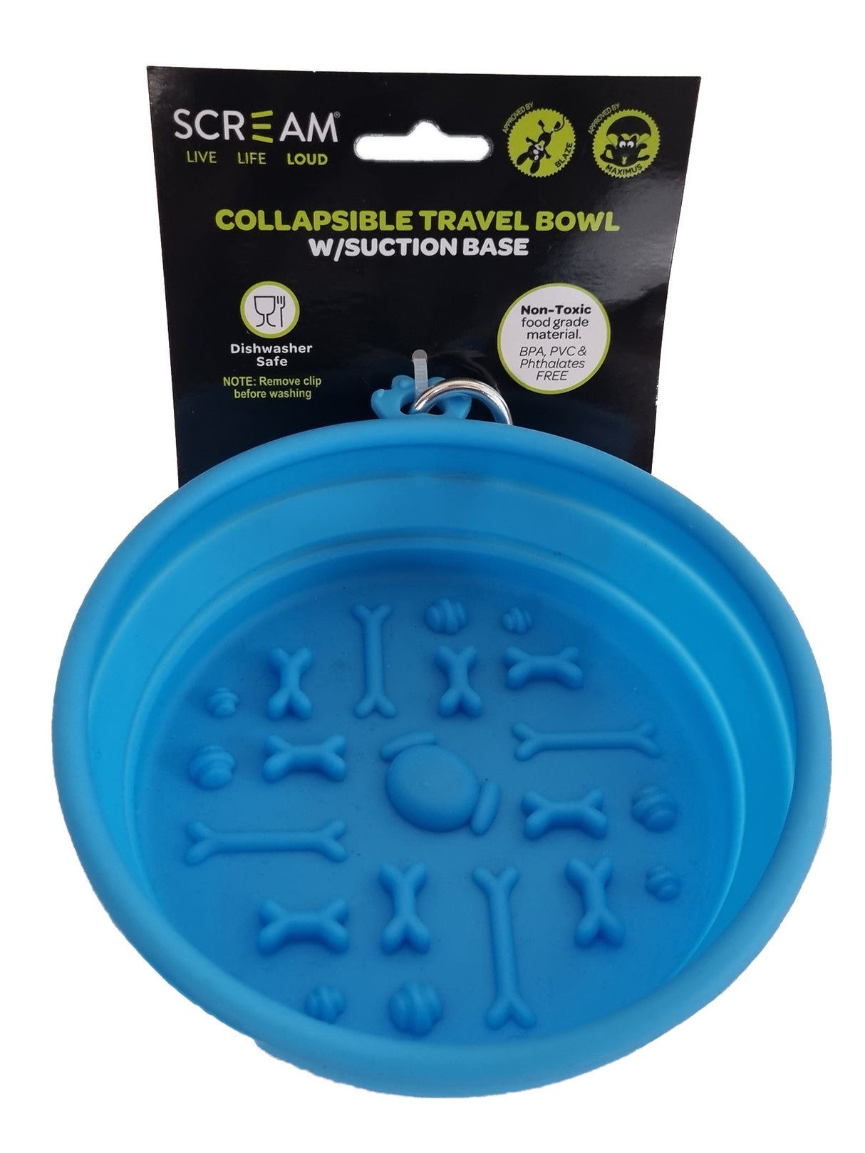SCREAM Collapsible Travel Bowl with Suction Base