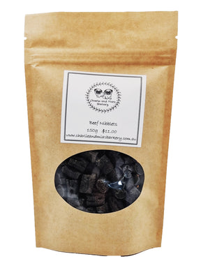 A packet of Charlie and Mia's Barkery’s Beef Nibblets