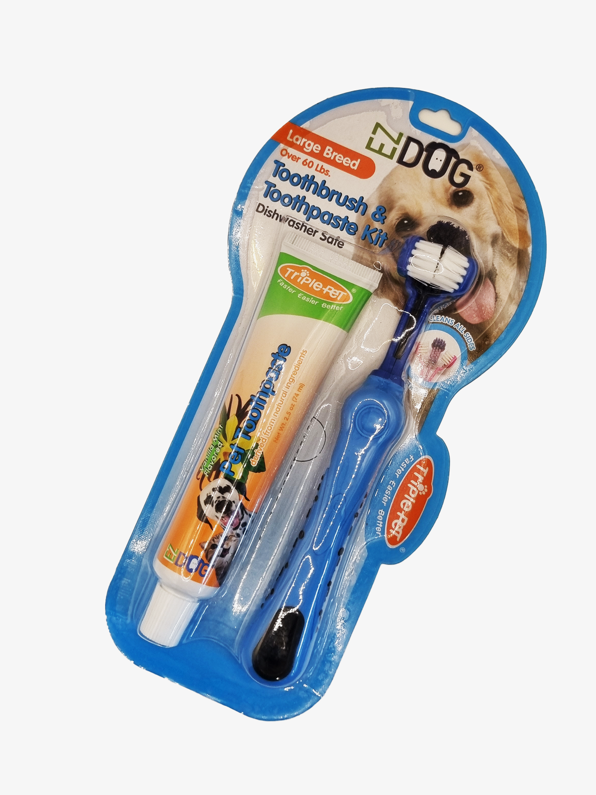 TriplePet EZ Dog Toothbrush & Toothpaste Kit