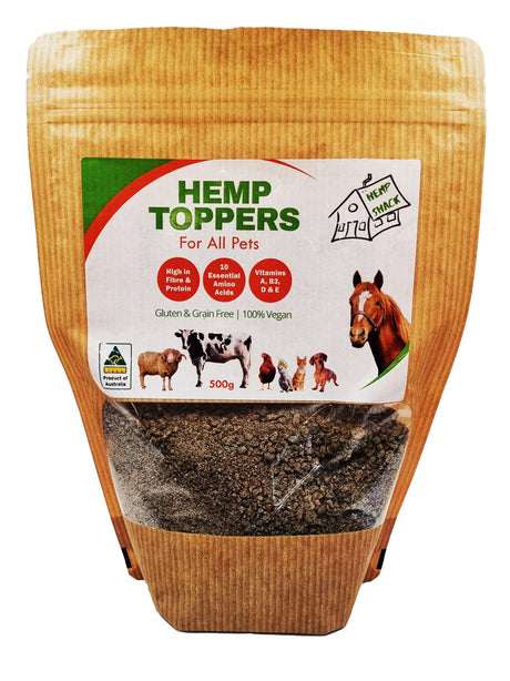 A packet of Hemp Toppers, available at Charlie and Mia's Barkery