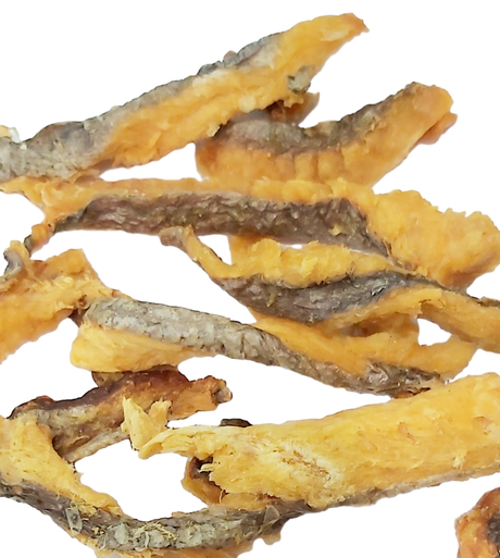 Dehydrated Australian Blue Grenadier Fish Jerky Fillets - Premium Crunchy Dog Treats