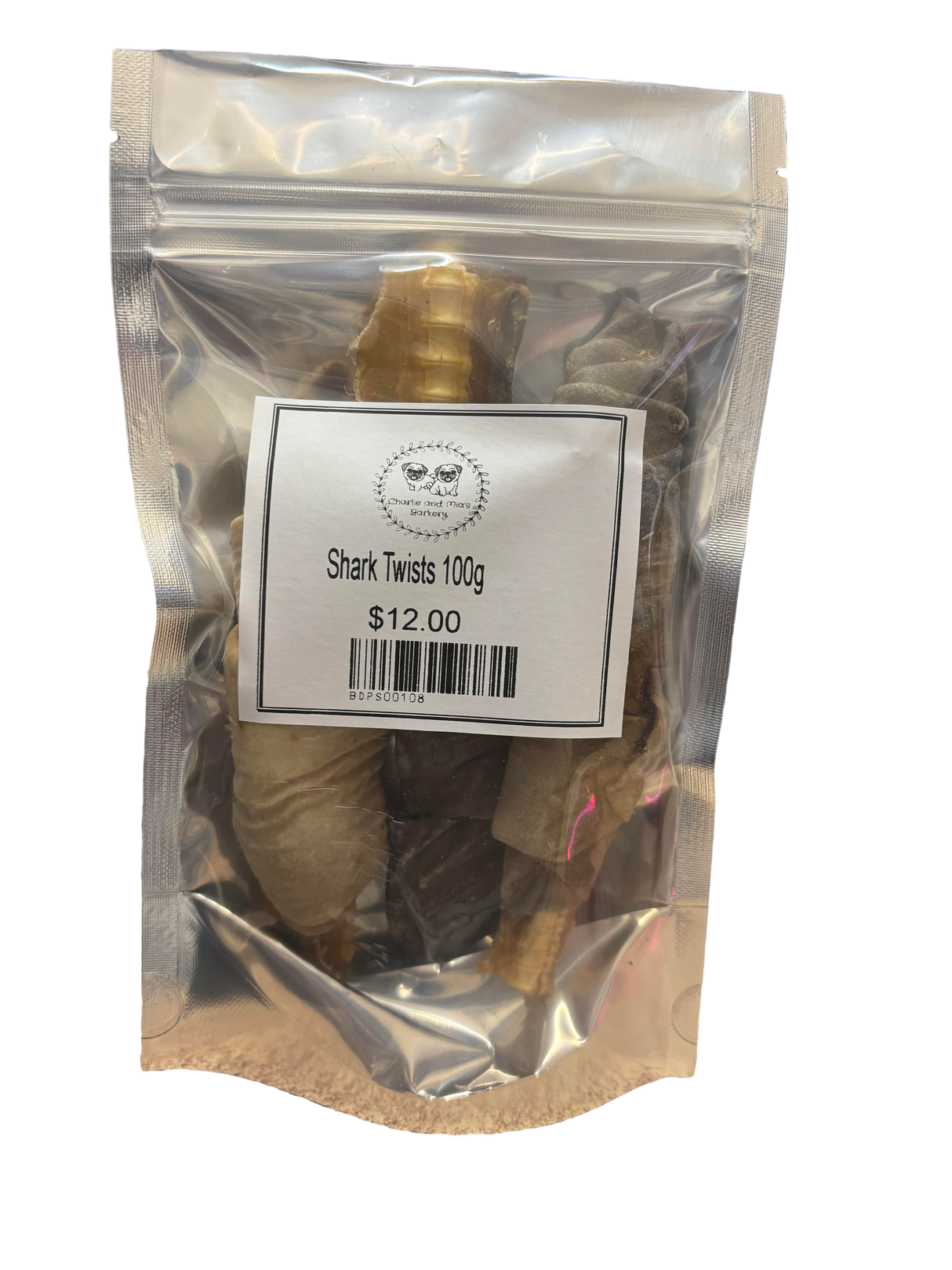 Natural Shark Twists Dog Treats - Australian Made Preservative-Free