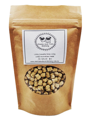 A packet of Charlie and Mia's Barkery’s Little Crocodile Bites