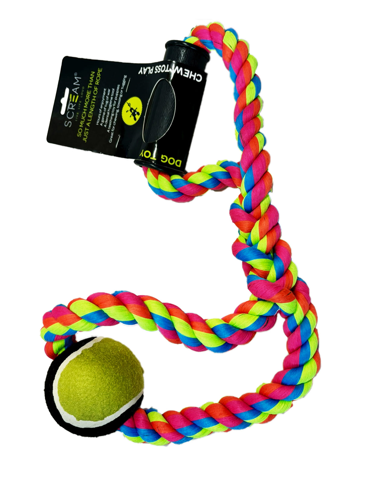 SCREAM Hand Tug Rope w/ Tennis Ball