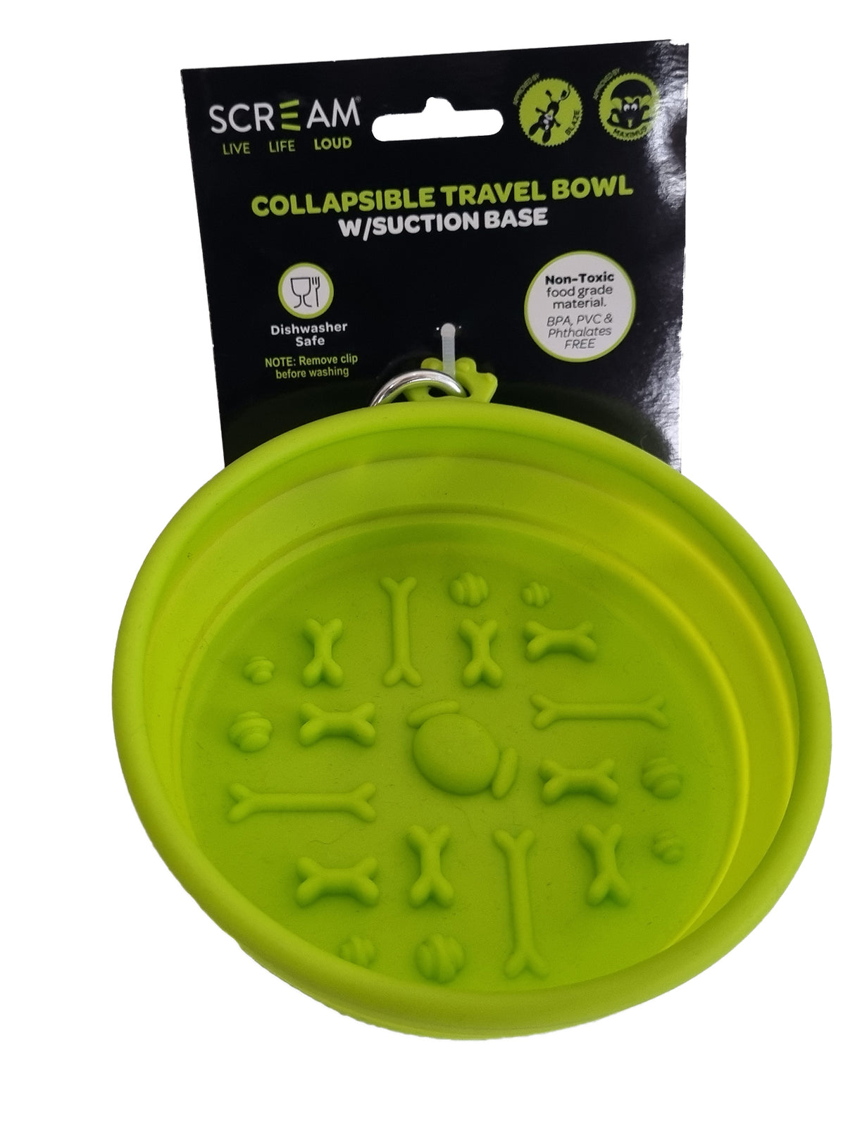 SCREAM Collapsible Travel Bowl with Suction Base