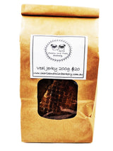 A packet of Charlie and Mia's Barkery’s Veal Jerky